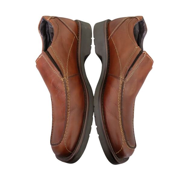 Venturini Mens Slip On Zeland Loafer Size 9.5 Brown Leather Comfort Dress Square - Picture 4 of 10